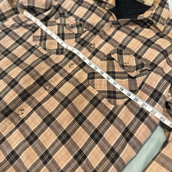 VTG 80s/90s Lee Tan Black Quilted Lined Tartan Plaid Button Up Shacket. - Picture 3 of 10